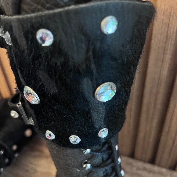 Why Alberto Venturini Motorcycle Boots Calf Military Gothic Belt Punk Boot 40 - Picture 8 of 17